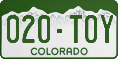 CO license plate 020TOY