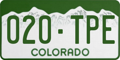 CO license plate 020TPE