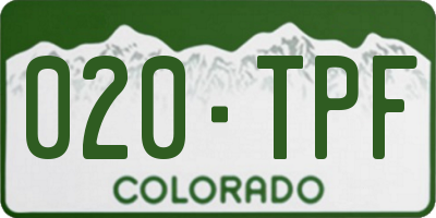 CO license plate 020TPF