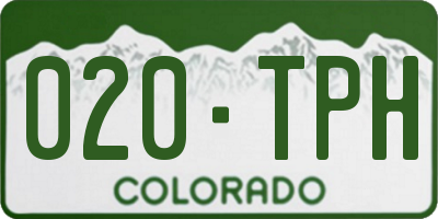 CO license plate 020TPH