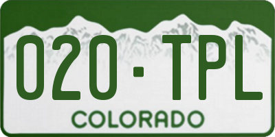 CO license plate 020TPL