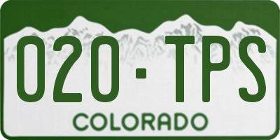 CO license plate 020TPS