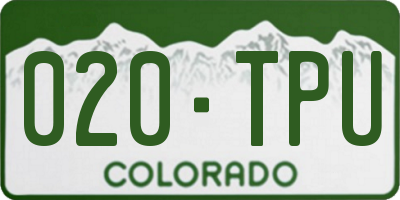 CO license plate 020TPU