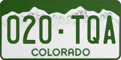 CO license plate 020TQA