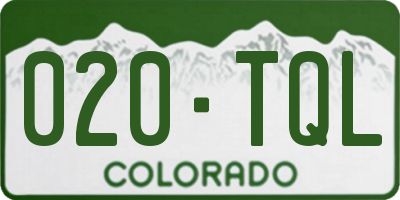 CO license plate 020TQL