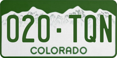 CO license plate 020TQN