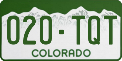 CO license plate 020TQT