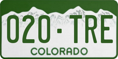 CO license plate 020TRE