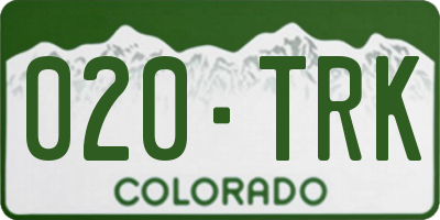 CO license plate 020TRK