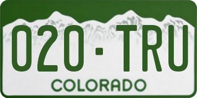 CO license plate 020TRU