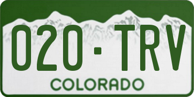 CO license plate 020TRV