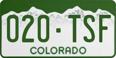 CO license plate 020TSF