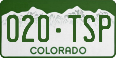 CO license plate 020TSP