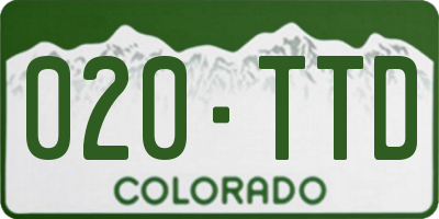 CO license plate 020TTD