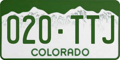 CO license plate 020TTJ