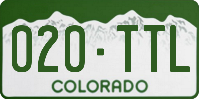CO license plate 020TTL
