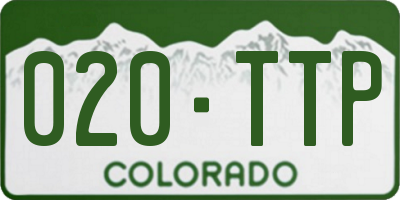 CO license plate 020TTP