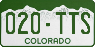 CO license plate 020TTS