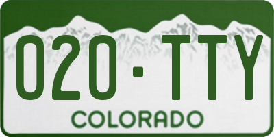 CO license plate 020TTY
