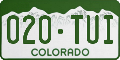 CO license plate 020TUI
