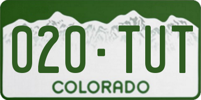 CO license plate 020TUT