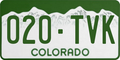 CO license plate 020TVK