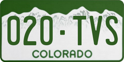 CO license plate 020TVS
