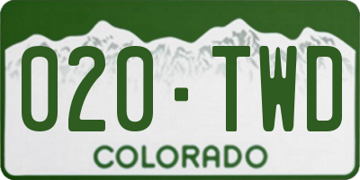 CO license plate 020TWD