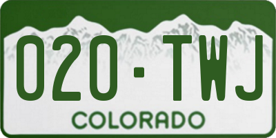 CO license plate 020TWJ