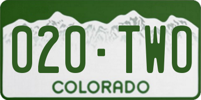 CO license plate 020TWO