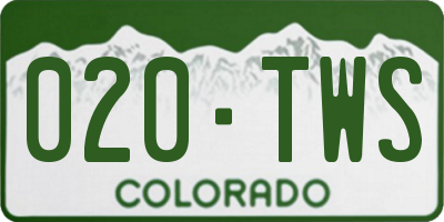 CO license plate 020TWS
