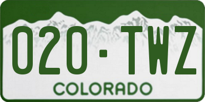 CO license plate 020TWZ