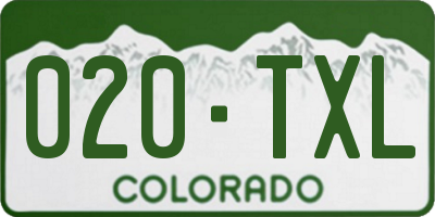 CO license plate 020TXL