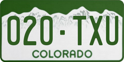 CO license plate 020TXU
