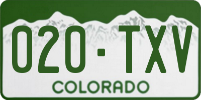 CO license plate 020TXV