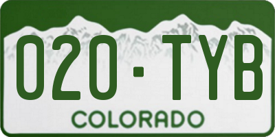 CO license plate 020TYB