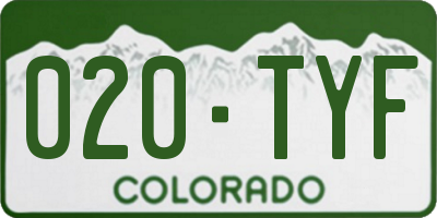 CO license plate 020TYF