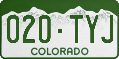 CO license plate 020TYJ