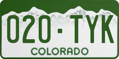 CO license plate 020TYK