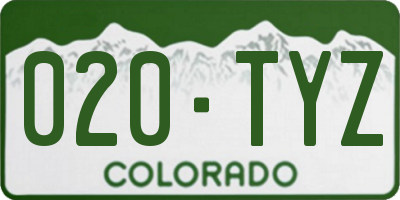 CO license plate 020TYZ