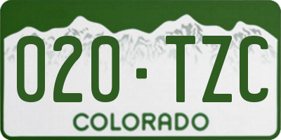 CO license plate 020TZC