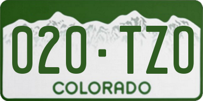 CO license plate 020TZO