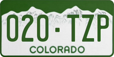 CO license plate 020TZP