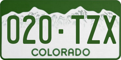 CO license plate 020TZX