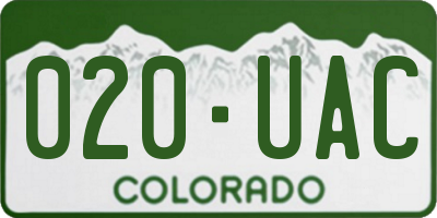 CO license plate 020UAC