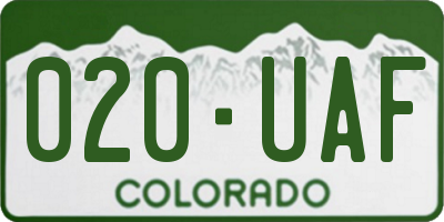 CO license plate 020UAF