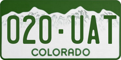 CO license plate 020UAT