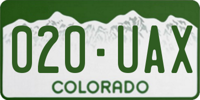 CO license plate 020UAX