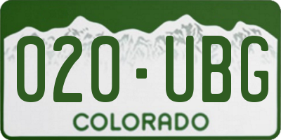 CO license plate 020UBG