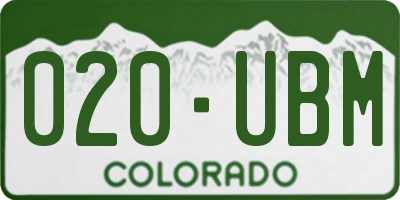 CO license plate 020UBM